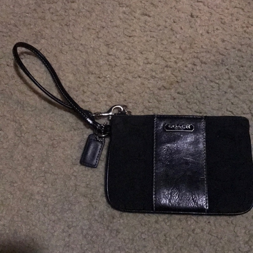 Coach black wristlet